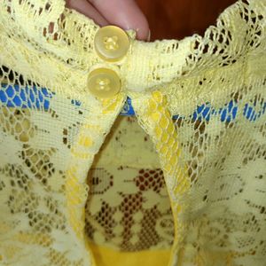 Yellow Net Top