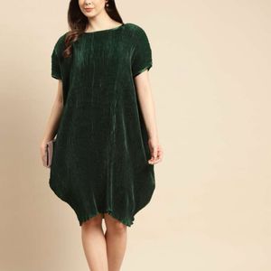 Mabish By Sonal Jain Green Satin Finish Cowl Dress