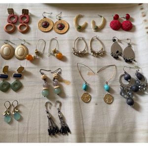 Combo Of 14 Earrings With Jewellery Box