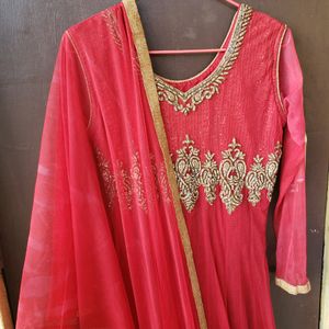 Maroon Heavy Anarkali Suit.