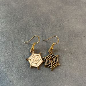 Mismatched Cute Halloween Themed Web Earrings