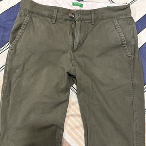 United Colors Of Benetton Olive Chinos