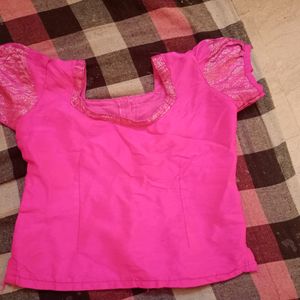 Pattu Top Pink Colour