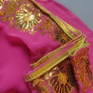 Chamki Pink Saree