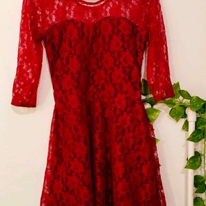 Women's Red Net Dress