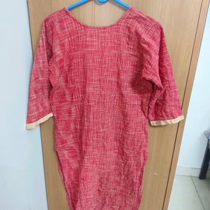 Red Embroidered Kurta