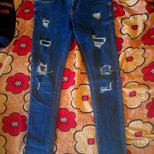 Dark Blue Demage Jeans