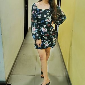 Flower Print Body Fit Dress