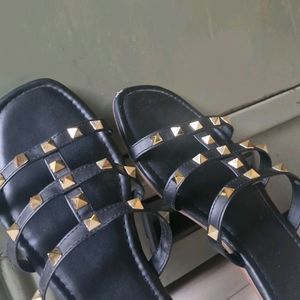 Black Embellished Flats