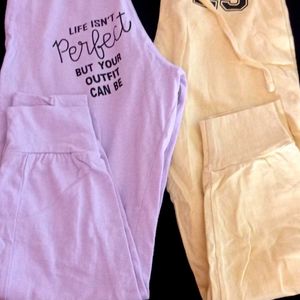 Lavender And Lemon Yellow Girl Boy Track Pant