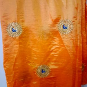 Peacock 🦚 Embroidery Lite Weight Saree