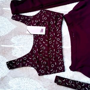 Libas Burgundy Ready To Wear Lehenga Set