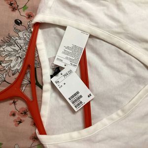 H&M cropped top blouse white