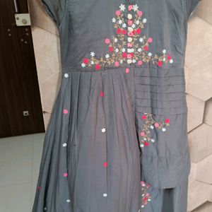 Grey Long Gown For Party