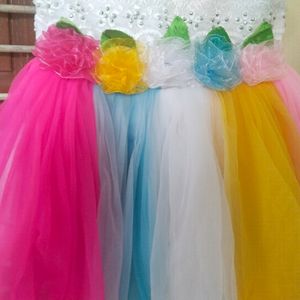 Baby Girl Rainbow Theme Frock