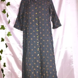 Grey Printed Long Kurti