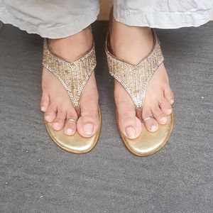 Golden Sparkle Sandel 39 Size