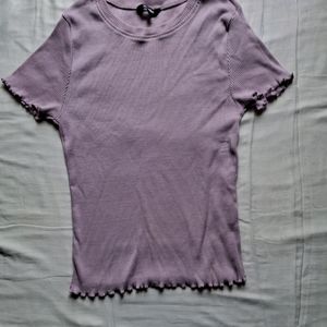 Fitted Ribbed T Shirt