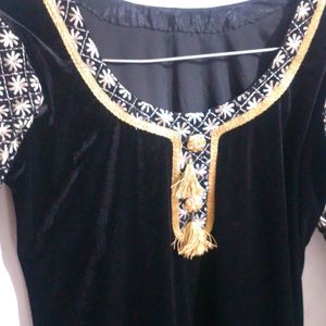 BLACK VELVET KURTA