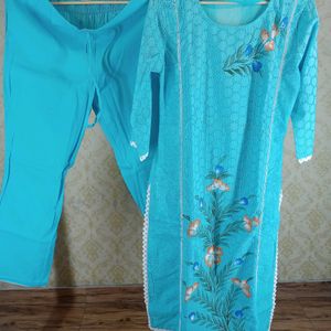 Cotton Schiffli Suit Set