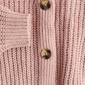 Pink Cropped Cardigan