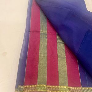 Blue Chanderi Saree