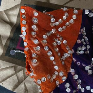 Orange And Blue Colour Navratri Lehenga Choli