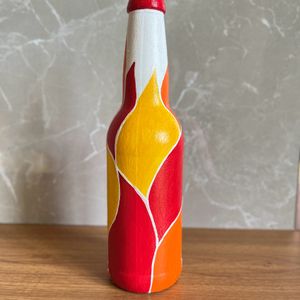 Hand Painted Multicoloured Glass Bottle