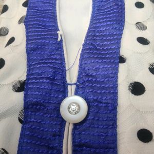 Collar Neck Blue And White Kurti