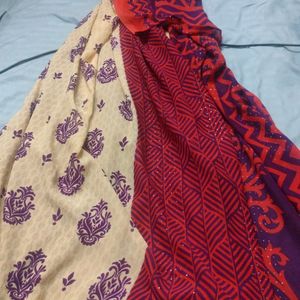 New Saree With Stitched Blouse Free Size