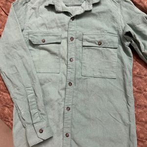 Zara Corduroy Torquoise Shirt