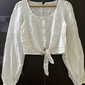 White Buttoned Top From H&M