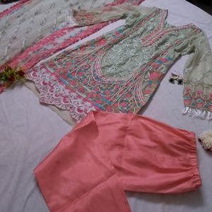 Pakistani Embroidery Work Suit Set