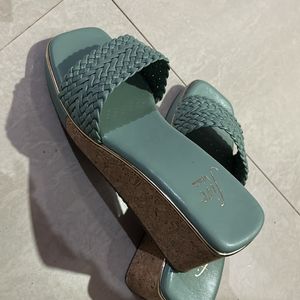 Five By Inc. Green Wedges Size UK4/EURO37