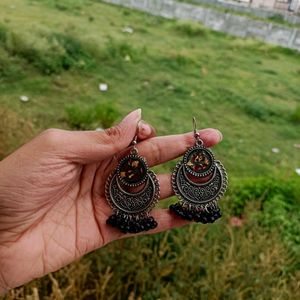 Resin Real Rose Jhumkas