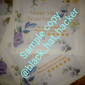 Thanku You Message Card (NON STICKY)