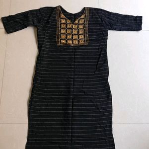 Beautiful Black Colour Kurti With Work