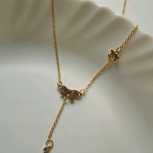 Unique Studded Korean Bow Necklace