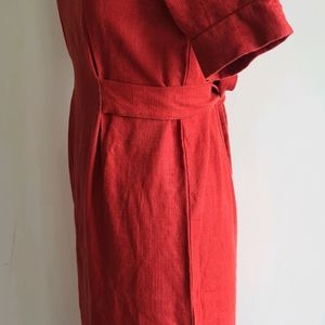 Linen Dress Round Neck