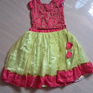 Green And Pink Baby Dress