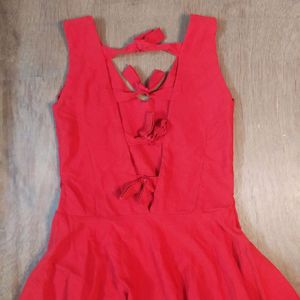 Red flared Dress