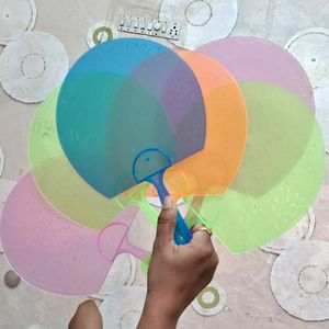 Plastic Hand Fan ( Sat Of 5 )