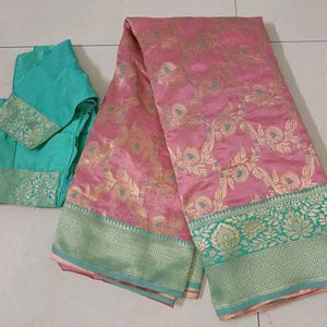 Banarsi Saree With Stiched Blouse