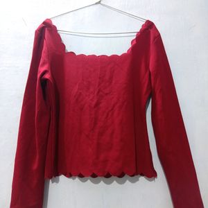 Cut Out Designer Branded Red Top