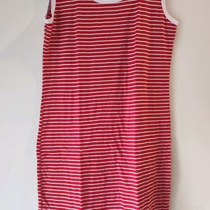 Red N White Striped Dress