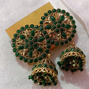 Combo Of 7 Earrings+One Pair earrings And Mangtika