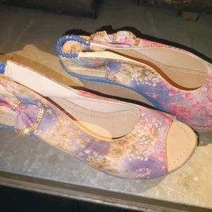 (Unused)Floral Wedges For Women