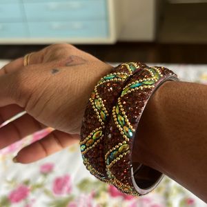 Stone Thick Bangles.