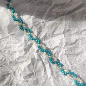 Beaded Bracelet Turquoise And White