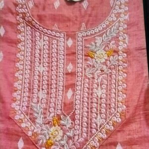 Beautiful Pink Kurta In Khadi Cotton